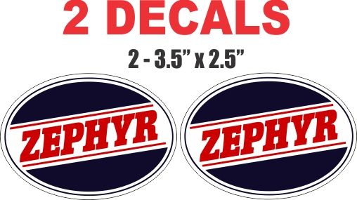 2 Zephyr Oval Decals - Nice