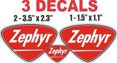 3 Zephyr Gasoline Decals