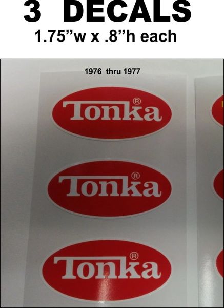 3 Red Tonka Decals used 1976 thru 1977