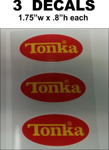 3 Red / Yellow Tonka Decals