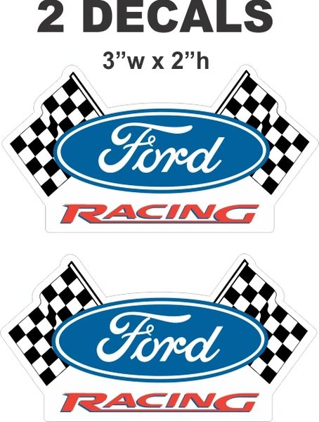 2 Ford Racing Decals = Die Cut To Shape