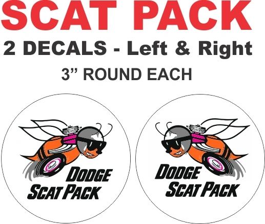 2 Dodge Scat Pack Decals - Round