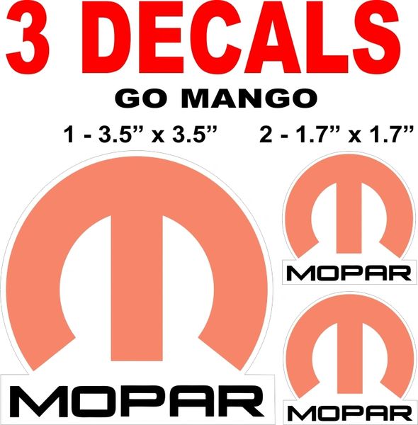 3 Mopar Go Mango Decals