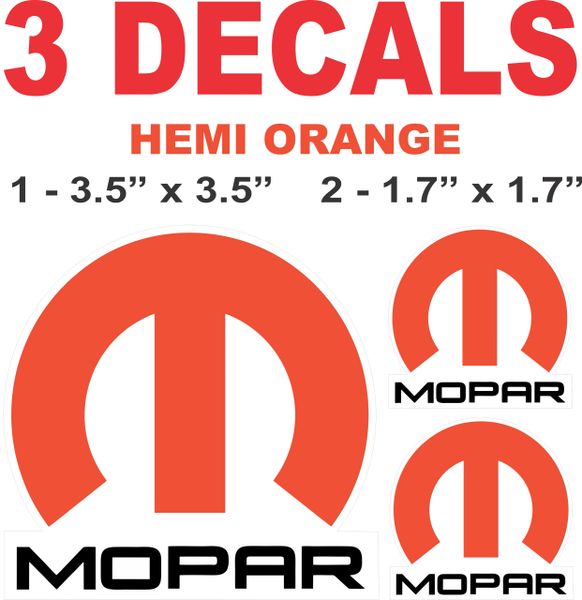 2 Mopar Hemi Orange Decals