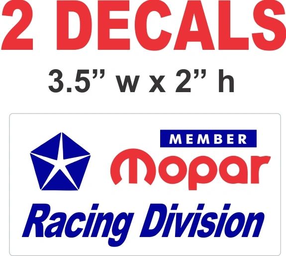 Member Mopar Racing Division Decals