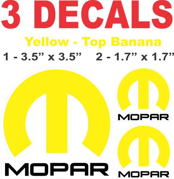 3 Mopar Banana Yellow Decals