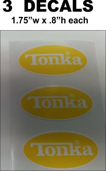 2 Yellow / White Tonka Decals