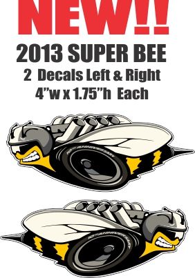 2 New Style Mopar Super Bee Left and Right Decals - Die Cut To Shape - Nice!