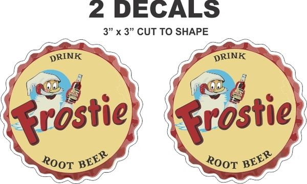 2 Frostie Root Beer Decals - You will not find a nicer decal!! If You Do, I will refund you 100% including Shipping