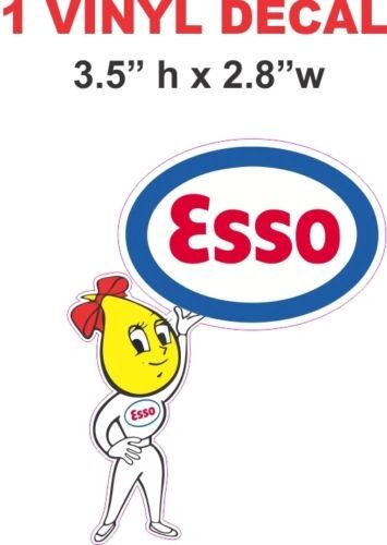 1 Esso Gasoline Girl With Sign Vinyl Decal