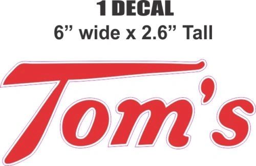 Tom's Toms Toasted Peanuts Cabinet Decal - Very Nice Die Cut To Shape Correctly