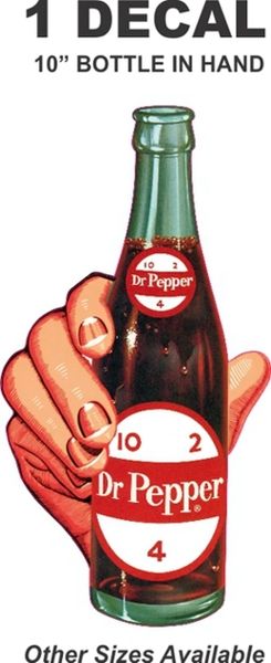 10 inch Dr. Pepper Bottle In Hand