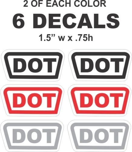 6 DOT AFX Bell Arai Shark AGV Shoei Snell Icon Motorcycle Helmet Vinyl Decals