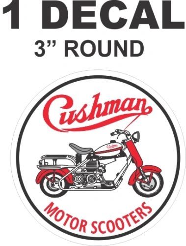 Round Cushman Motor Scooter Truckster Eagle Vinyl Decal Nice!!