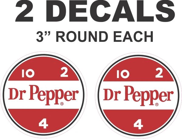 2 Dr Pepper Round Decals