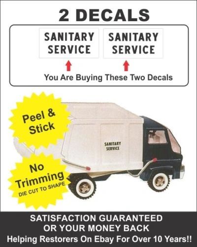 Vintage Mighty Dump Truck Sanitation Sanitary Service Decals