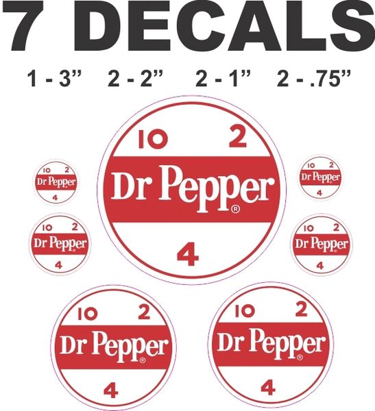 7 Dr Pepper Decals - Great For Many Projects