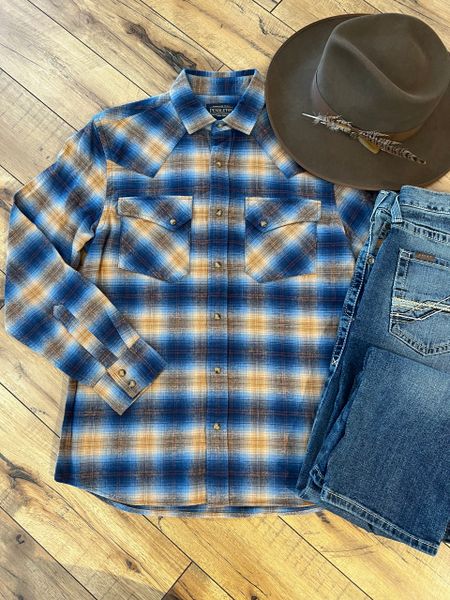 Wyatt Shirt (Blue/Tan/Brown)
