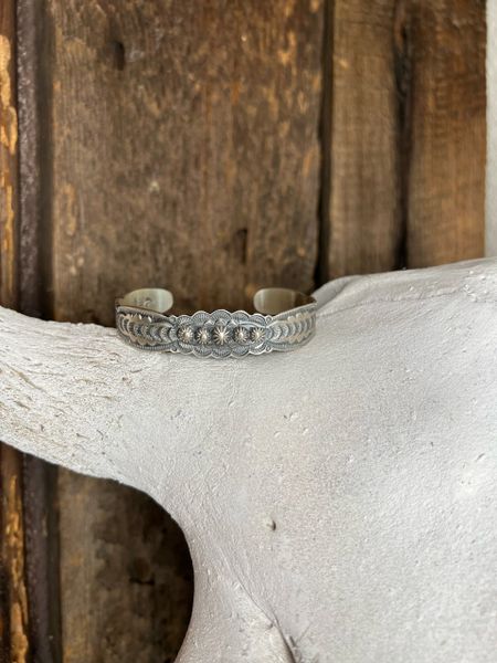 Silver Stamped Concho Cuff