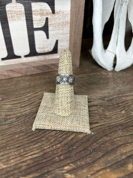 Sterling Silver Concho Stamped Ring