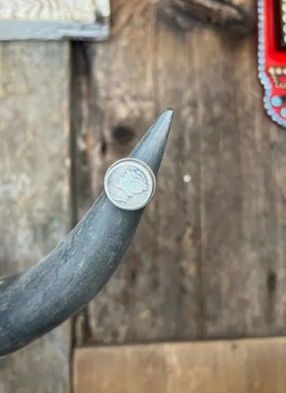 Twisted Silver Dime Ring - Size 7&9