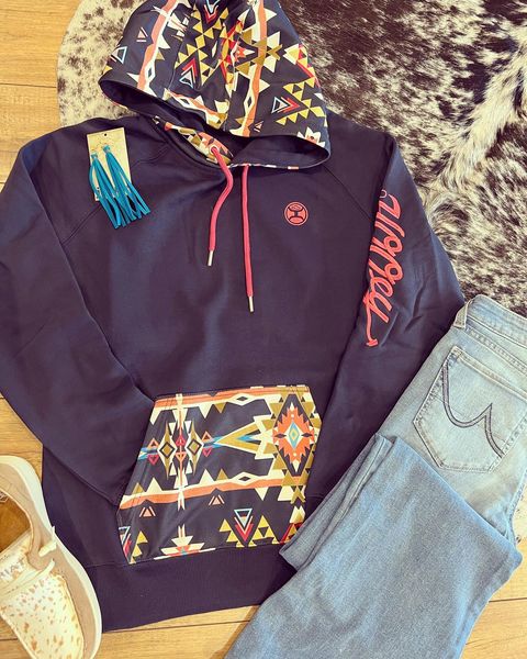 CLEARANCE Hooey Aztec Hoody Navy