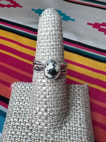 White Buffalo Chain Channel Ring