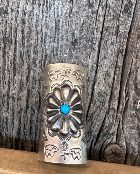 Silver Hair Slides With Turquoise