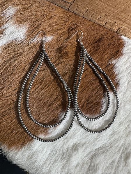 Navajo Teardrop Layered Earrings 4"
