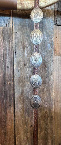 Brown Embossed Concho Belt