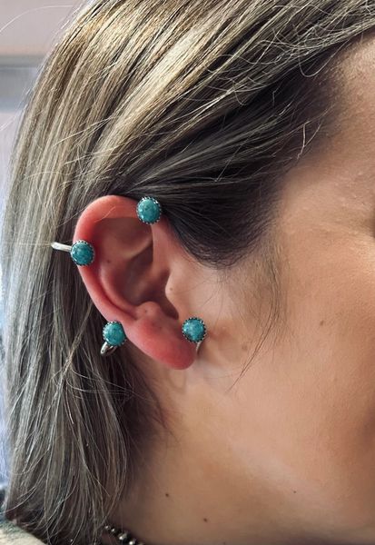 Silver & Turquoise Ear Cuff