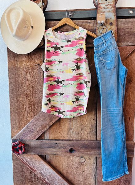 Oatmeal Heather Hawaiian Tank Top