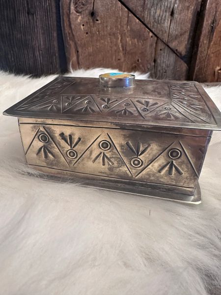 Stamped Box w/Turquoise (Small)