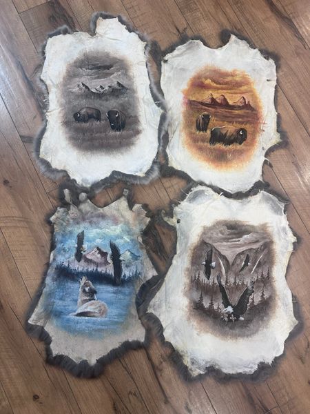 Hand Painted Rabbit Skin