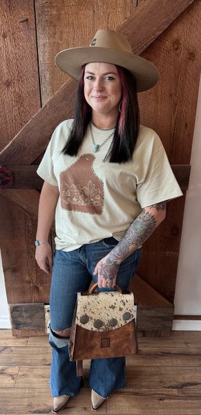 CLEARANCE Desert Cow Tag Western Tee