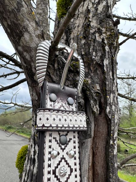 Southwest White Studded Belt
