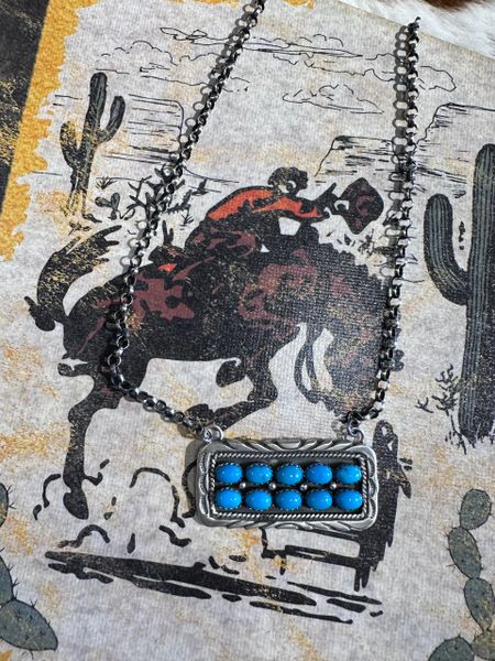 Sleeping Beauty 10 Stone Bar Necklace