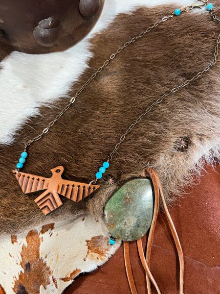 Thunderbird Necklace Leather