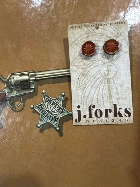 Leather Stud Earrings