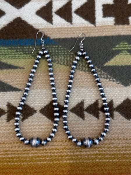 Navajo Pearl Large Teardrop Earrings