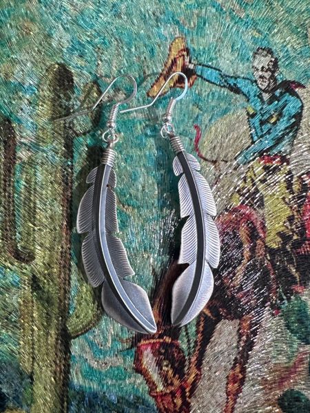 Sterling Silver Feather Earrings