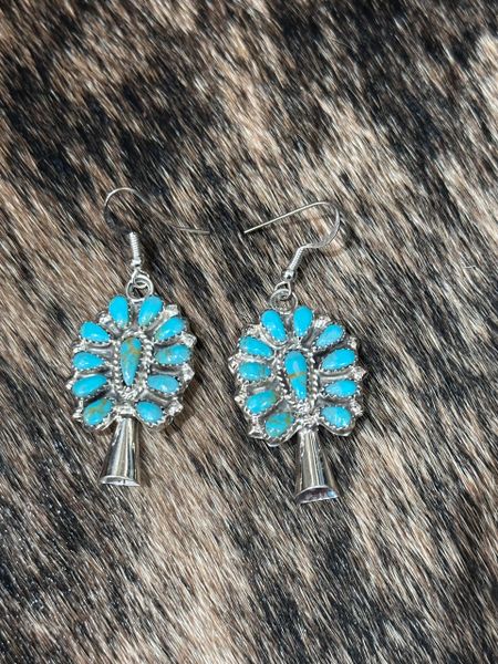 Turquoise Squash Blossom Earrings