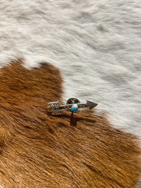 Silver & Turquoise Arrow Pin