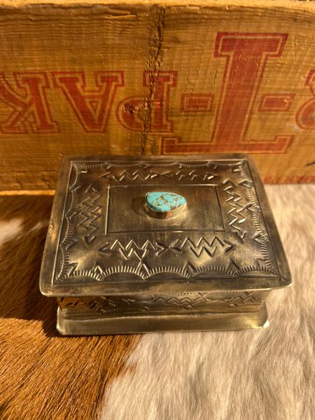 Stamped Box w/Turquoise (Small)