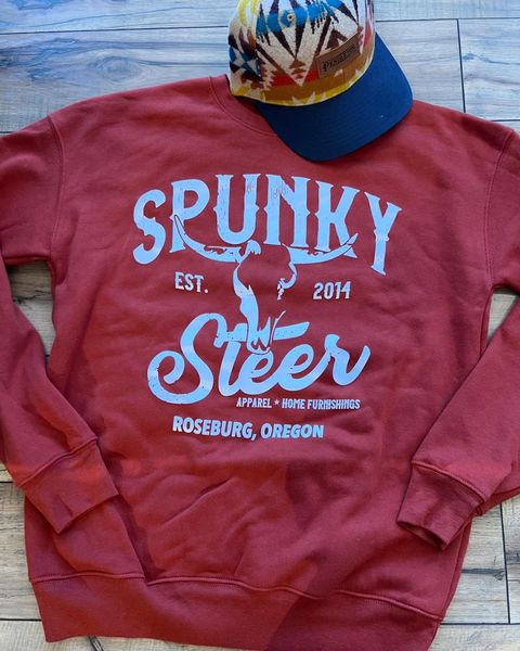 Spunky Steer Red Crewneck