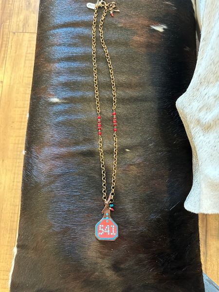 CLEARANCE Ear Tag Necklace