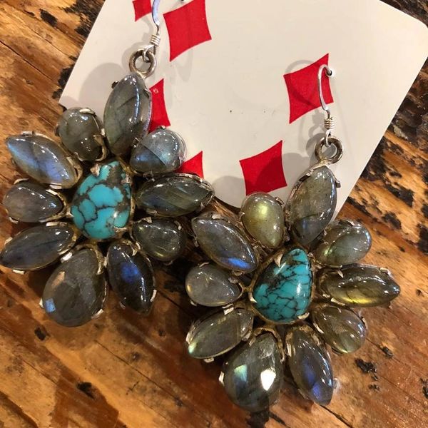 Clearance Labradorite & Turquoise Earrings