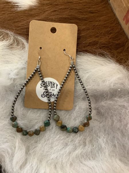 3mm Navajo & Turq. Earrings