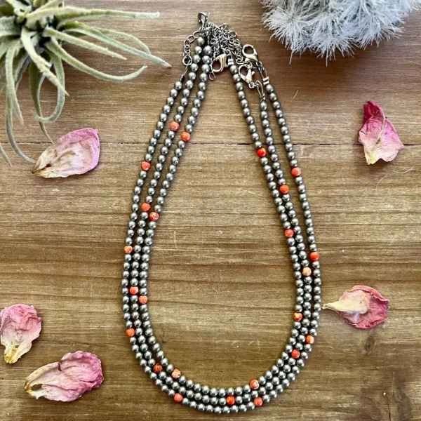 Silver Plated Choker Orange
