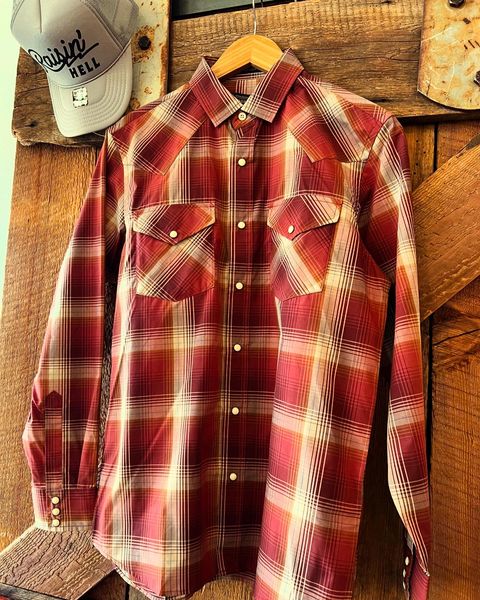 Pendleton Frontier Long Sleeve Shirt Red/Tan